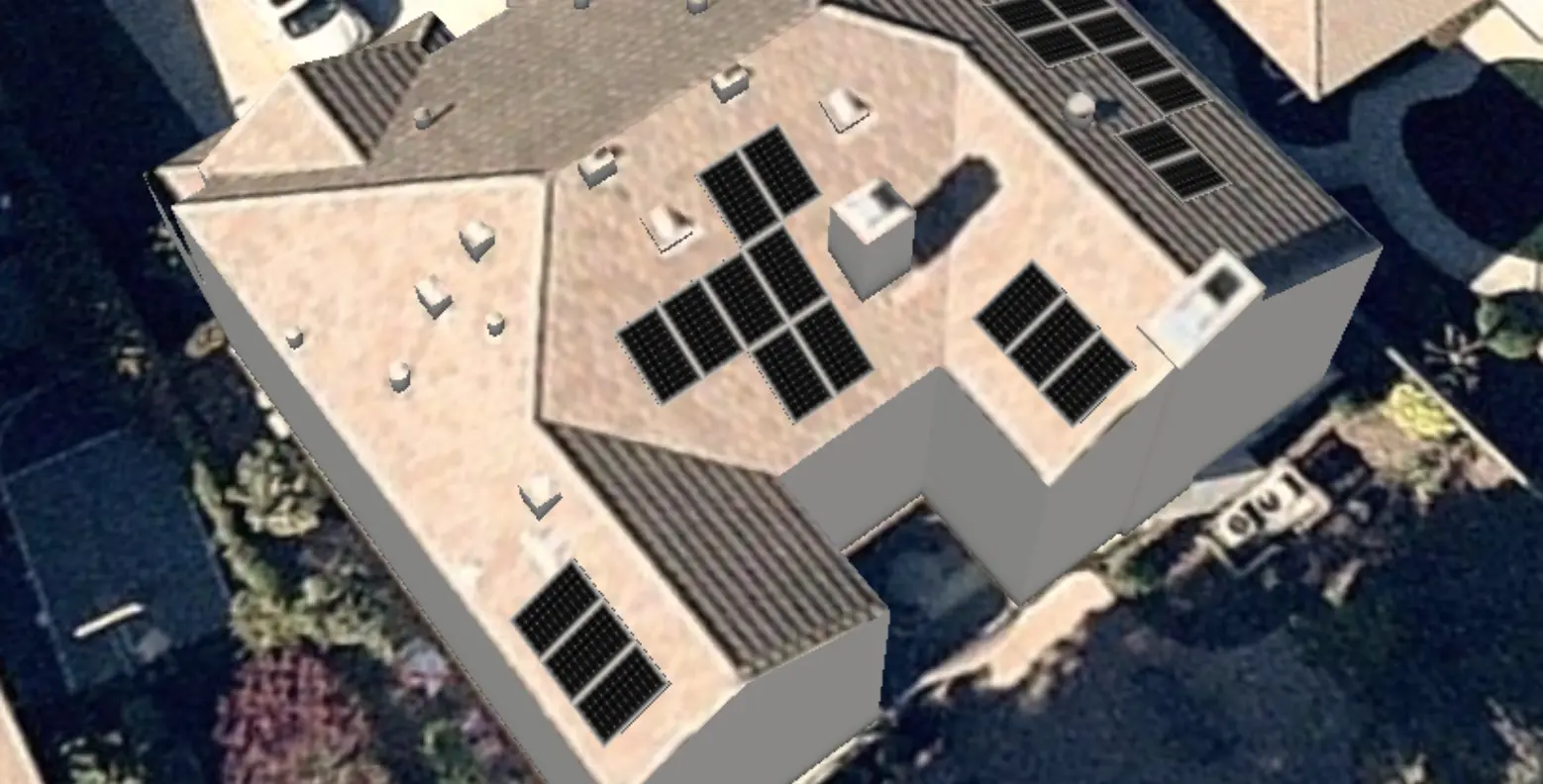 Example solar panel installation on residential rooftop